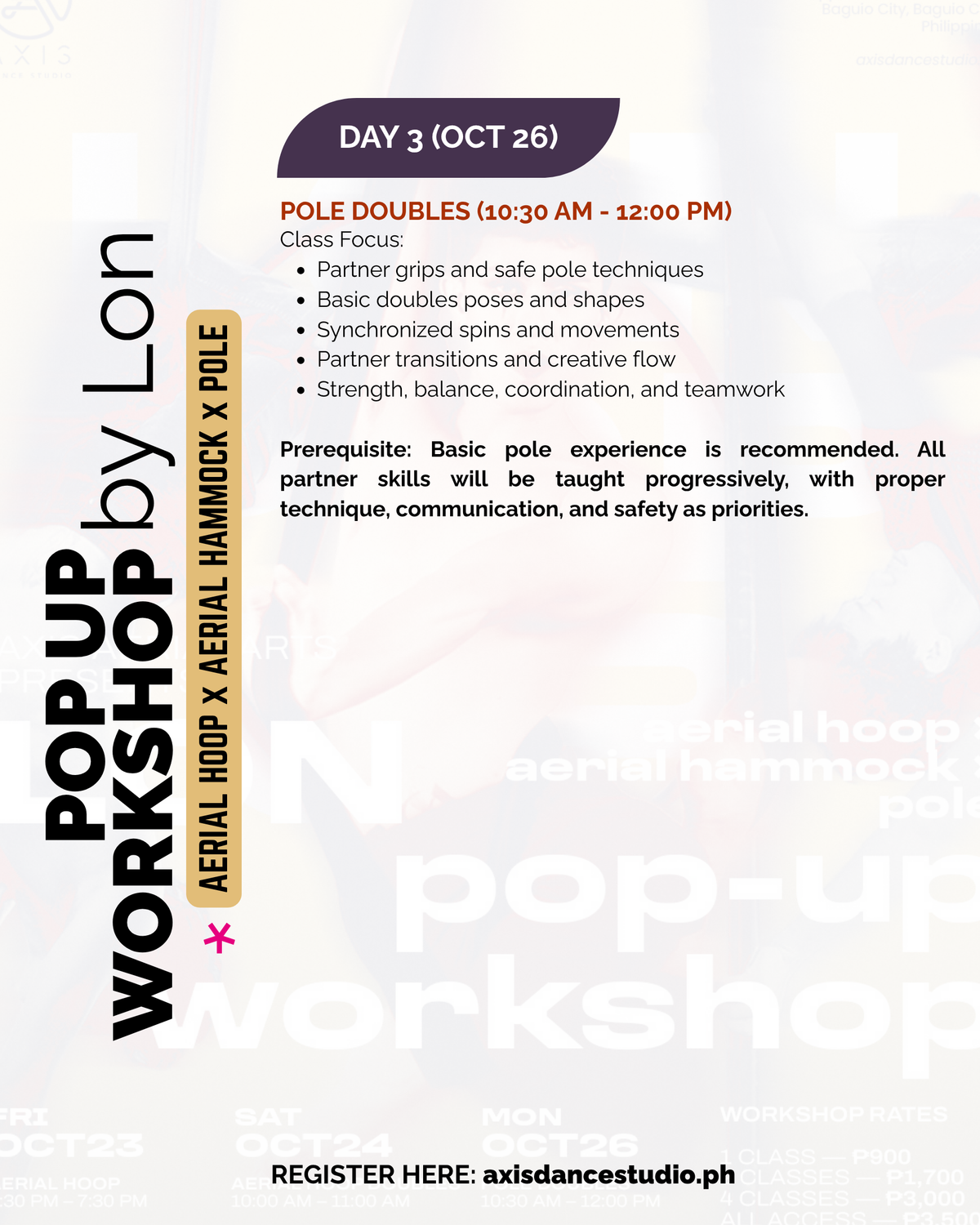 POP UP WORKSHOP (AERIAL HOOP x AERIAL HAMMOCK x POLE): LON